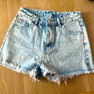 Washed denim jeans shorts